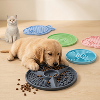 Lebensmittelechte Silikon-Futtermatte für Haustiere, Leckmatte mit Saugnäpfen, Slow Feeder, Wasserdicht, Rutschfest, Anti-Verschlucken, Hunde- und Katzen-Platzmatte