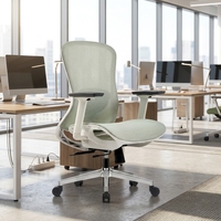 Chaise de bureau exécutive moderne en maille, réglable en hauteur, avec base pivotante, structure en plastique et support lombaire pour bureau informatique
