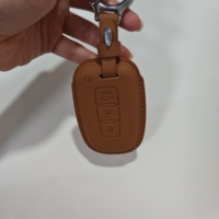Porte-clés en cuir pour moto, accessoires Hyundai, cuir NAPPA marron, étui pour clé de voiture