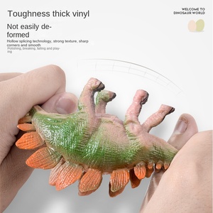 Juguete de Dinosaurio para Niños, Tiranosaurio Rex y Triceratops de Goma Suave, Set de Modelos de Animales del Mundo Animal - Product Image 4