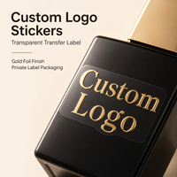 Autocollants personnalisés en feuille d'or transparente, étiquettes transparentes avec texte en relief pour le marquage de flacons de parfum noirs