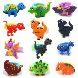 Bulk Dinosaur Finger <b>Rings</b> for <b>Kids</b> - Colorful PVC Soft Rubber Cartoon Animal <b>Rings</b> Birthday Party Favor Toy Gifts - Product Image 1