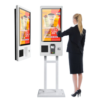 Kiosco de Pedidos y Pagos Interactivo con Pantalla Táctil de 32 Pulgadas, Personalizado para Catering, con Escáner NFC y QR, y Función de Impresión