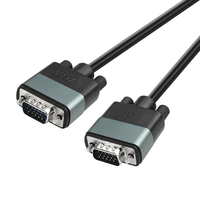 Cable VGA para Monitor de Computadora, 3 pies, Conector Estándar de 15 Pines, Carcasa de Aleación de Aluminio, Macho a Macho, Cable Plano, 1080p, Blindaje de PVC Trenzado