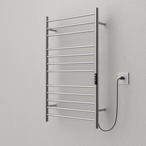 Sèche-<span class=keywords><strong>serviettes</strong></span> électrique mural en acier inoxydable noir double finition chromée pour salle de bain - Product Image 6