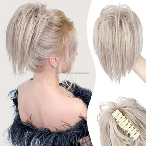 Nouveau Style <span class=keywords><strong>Long</strong></span> <span class=keywords><strong>Cheveux</strong></span> Synthétiques Griffe Queues De Cheval Messy Lazy Fluffy Perruque avec <span class=keywords><strong>Chignon</strong></span> et Barbe Messy pour Wigging - Product Image 1