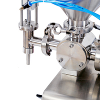 Machine de remplissage horizontale pneumatique semi-automatique à piston pour yaourt, crème, sauce sésame, miel, confiture, pâte de tomate et liquides en bouteille