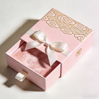 Boîte cosmétique de luxe personnalisée avec logo, en papier recyclé brun, à tiroir coulissant, fermeture magnétique, avec doublure en velours et éponge