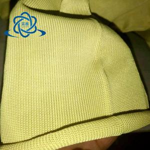 Manguito de aramida tejido de 80/90 mm de diámetro, resistente al calor, amarillo, para pista de rodillos de horno de vidrio - Product Image 1