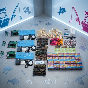 Table de jeu de pêche Fish Hunter, accessoires de jeu de pêche à monnayeur pour 6/8/10 joueurs - Product Image 1