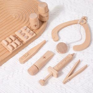Jeu de rôle médical pour tout-petits en bois naturel, kit de docteur pour enfants de 3 ans et plus - Product Image 1