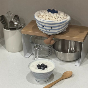 Koleksi Makanan Baru Boneka Mainan Lucu Mangkuk Oatmeal Blueberry Isi Kapas PP Plastik untuk Usia 0-24 Bulan Stok Grosir - Product Image 4