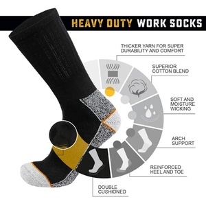 جوارب مخصصة للرطوبة فتل طاقم ضغط المشي لمسافات طويلة العمل الحذاء الجوارب المضادة للتعب Coolmax الخيزران الرجال العمل الجوارب - Product Image 4