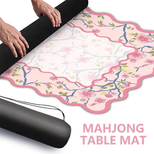 Livraison par lots. Expédition rapide. Rose. Superbe tapis de mahjong en caoutchouc. Imperméable, antidérapant, anti-bruit. Multifonctionnel. - Product Image 6