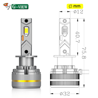 Ampoule de Phare LED Canbus Sans Erreur Gview 200W 48000LM H1 H3 H4 H7 9005 6000K avec Puce 4575 pour Automobile