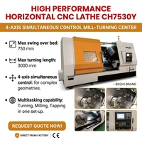 Tour CNC horizontal haute performance, centre d'usinage-tournage CNC à commande simultanée 4 axes