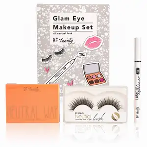 New Naked Eyeshadow Palette Makeup Eyeliner Eyelash Wholesale Vegan All Neutral Look Glam Eye Makeup Set