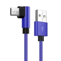 Kabel Data Pengisi Daya USB 2.0 Kecepatan Tinggi Sudut Kiri Male ke Micro, Kabel USB Tembaga Mikro untuk Perangkat Android Wacom