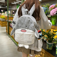 Sac à dos en peluche d'animaux de dessin animé mignons, pingouin, requin, phoque, sac d'école doux et moelleux, sac à dos de voyage de grande capacité pour enfants