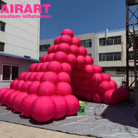 Pyramide gonflable rose pour décoration de fête, tunnel pyramidal gonflable de haute qualité pour exposition