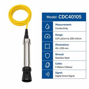 เซ็นเซอร์วัดค่าการนำไฟฟ้าแบบดิจิตอลที่ทนทาน CDC40105 สายเคเบิลสีเหลืองยาว 5 ม. หัววัดสแตนเลสแบบ 4 ขั้วสำหรับงานหนัก วิเคราะห์คุณภาพน้ำ - Product Image 3