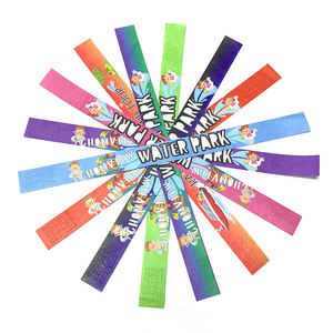 Billets d'entrée aux parcs aquatiques jetables personnalisés Bracelets pour événements Bracelets en papier imperméables pour piscines taille enfant - Product Image 3