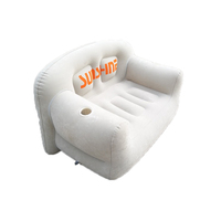 Canapé-lit gonflable sur mesure pour salon, fauteuil de relaxation double, gris floqué, PVC floqué 0,3 mm