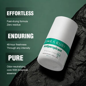 Déodorant roll-on unisexe aux herbes FLORA RUBY personnalisé OEM avec protection longue durée - Product Image 3