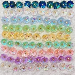 Resin <b>Flower</b> Pendant 8mm Ab Colorful Five Petal Charm For Jewelry Making Diy <b>Bracelet</b> Earring Accessories Unisex Spring 2024 - Product Image 1