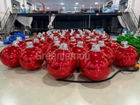 Décoration Boule à Miroir Gonflable Ballon Miroir Géant Sphère Miroir pour Fête Boule Rouge Scellée Grande Boule Brillante Couleur Rouge