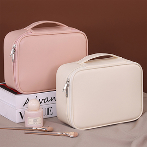 Custom PU Leather <b>Makeup</b> Cosmetic Bag Zipper Closure Toiletry Bag Cosmetic <b>Case</b> - Product Image 5