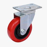 Roues pivotantes industrielles moyennes de 4 pouces pour meubles, roues universelles en PVC plastique, plaque galvanisée, roulettes rotatives