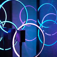 Ensemble de moteurs rotatifs RGB 360 LED Lumière annulaire à pixels avec système de contrôle DMX rotatif pour équipement d'événements scéniques