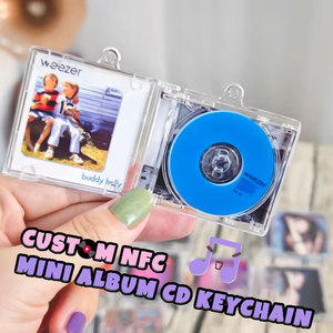 Presente personalizado do dia do pai do mini pai do CD Keychain do álbum com música favorita do pai feita do material plástico durável - Product Image 1