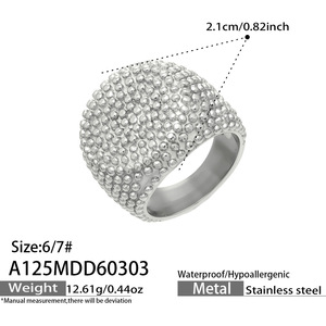 Anillo de Lujo Ligero con Patrón de Grano de Trigo en Acero Inoxidable <span class=keywords><strong>para</strong></span> Mujer, Banda Ancha Cuadrada Vintage, Venta al por Mayor, Regalo de Compromiso y Boda - Product Image 5