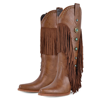 Bottes de cowboy occidentales en cuir PU à talons hauts Style de travail à talons de 2.7 pouces pour hommes et femmes logo du client ajouter des chaussures être librement