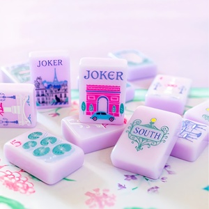 Tuiles de Mahjong Personnalisées Paris Romance en Acrylique Lavande Lilas de Luxe avec <span class=keywords><strong>Tour</strong></span> Eiffel Personnalisée pour le Divertissement - Product Image 3
