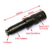 Ensemble de caméra de microscope vidéo numérique USB compatible HD-MI 14MP grand support de flèche support universel 180X lentille C-MOUNT 144 lumière LED