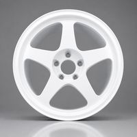 Nouvelle jante en alliage d'aluminium forgé à 5 branches, finition blanc brillant, logo personnalisé, jante de voiture 16-22 pouces 5x114.3