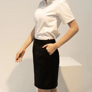 กระโปรงมินิสั้นผ้าขนสัตว์คลาสสิกสำหรับผู้หญิง สไตล์บริษัท ทอแน่น วัสดุไม่ถักทอ ชุดเดรสทางการ - Product Image 6