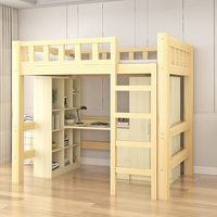 Meubles de chambre à coucher, lit combiné avec placard, dortoir étudiant avec bureau, lit superposé haut et bas en bois massif pour enfants, lit double