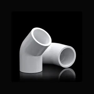 PVC small bend 45 degree elbow water pipe UPVC half elbow joint fittings 20_25_32_40_50_63mm