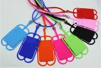Lanière en silicone porte-cartes protecteur de téléphone portable étui en silicone paresseux élastique extérieur lanière badge corde de téléphone portable