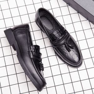Men's Office Shoes in Full Black Color Genuine Leather Comfortable Men Dress Wedding Shoes - Product Image 5