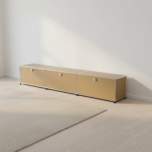 Mobile Moderno di Lusso Estensibile per Soggiorno, Grande Capacità, Stile Europeo, in Acciaio Inox con Piano in Vetro, Console per Sala da Pranzo, Arredamento per la Casa - Product Image 1