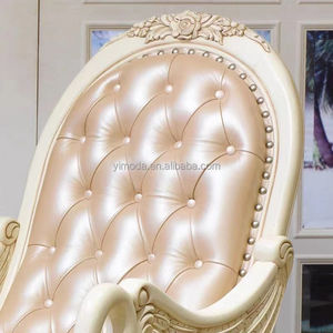 Vente en gros de fauteuil à bascule classique européen en cuir de vache rose français fauteuil de canapé fauteuil à bascule royal - Product Image 5
