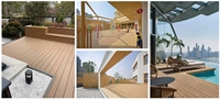 Dalles de terrasse extérieures modernes en composite bois-plastique, étanches, aspect teck brossé, co-extrusion, pour jardin et terrasse