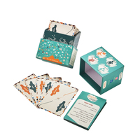 Boîte de rangement pour cartes de jeu en papier enduit haut de gamme écologique avec couvercle et base, laminage mat