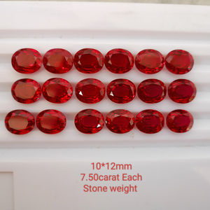 Rubí Cultivado en Laboratorio, Corte Ovalado, Gema Suelta, Rojo Intenso, Calidad Premium, Piedra Sintética para Joyería, Hecho a Mano - Product Image 4