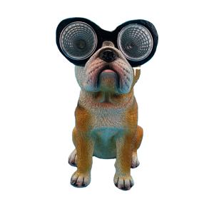 Grosir Lampu Surya Luar Ruangan Resin Kreatif Taman Anjing Ornamen Anak Anjing Tampan Lampu Surya Dekorasi Rumah - Product Image 1